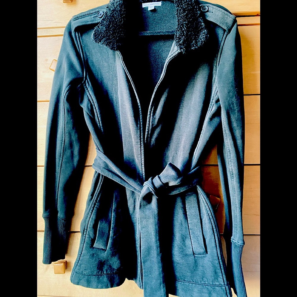 James Perse Epulet Cotton Tie Pocket Belted Jacket